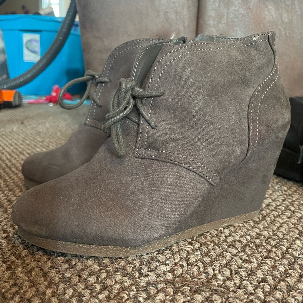 Grey Wedge Heels